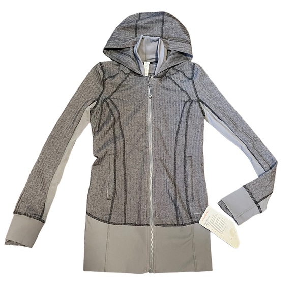 LULULEMON  Daily Practice Herringbone Slate Black Gray Light Hoodie W4166S - Picture 11 of 14